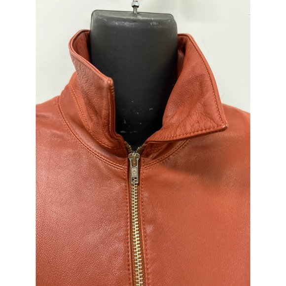 Simulassao Soft Leather Jacket Orange Fall - Picture 6 of 11
